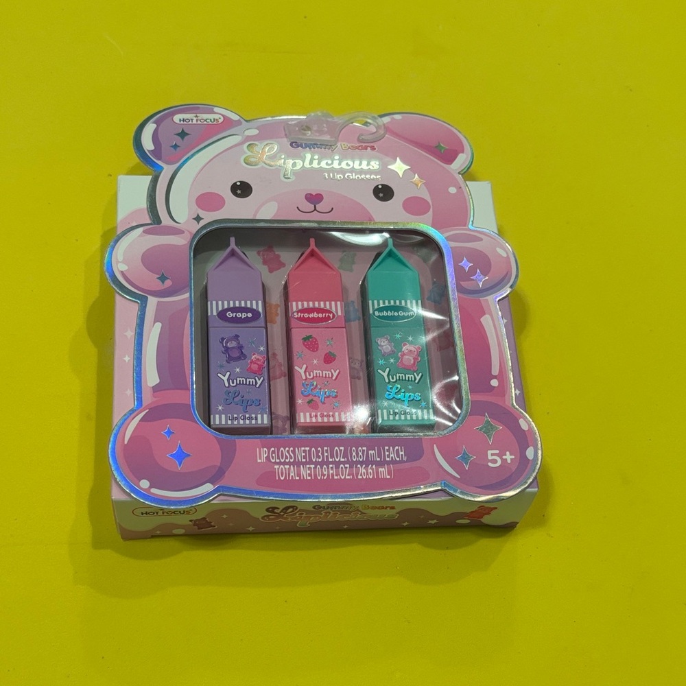 Liplicious Yummy Lips 3-Pack Lip Gloss Set - Purple, Pink, Teal